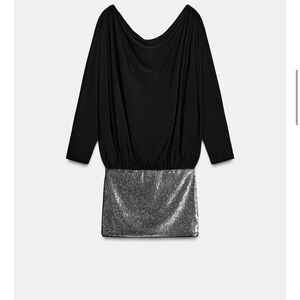 Zara Black and Silver Mini Dress